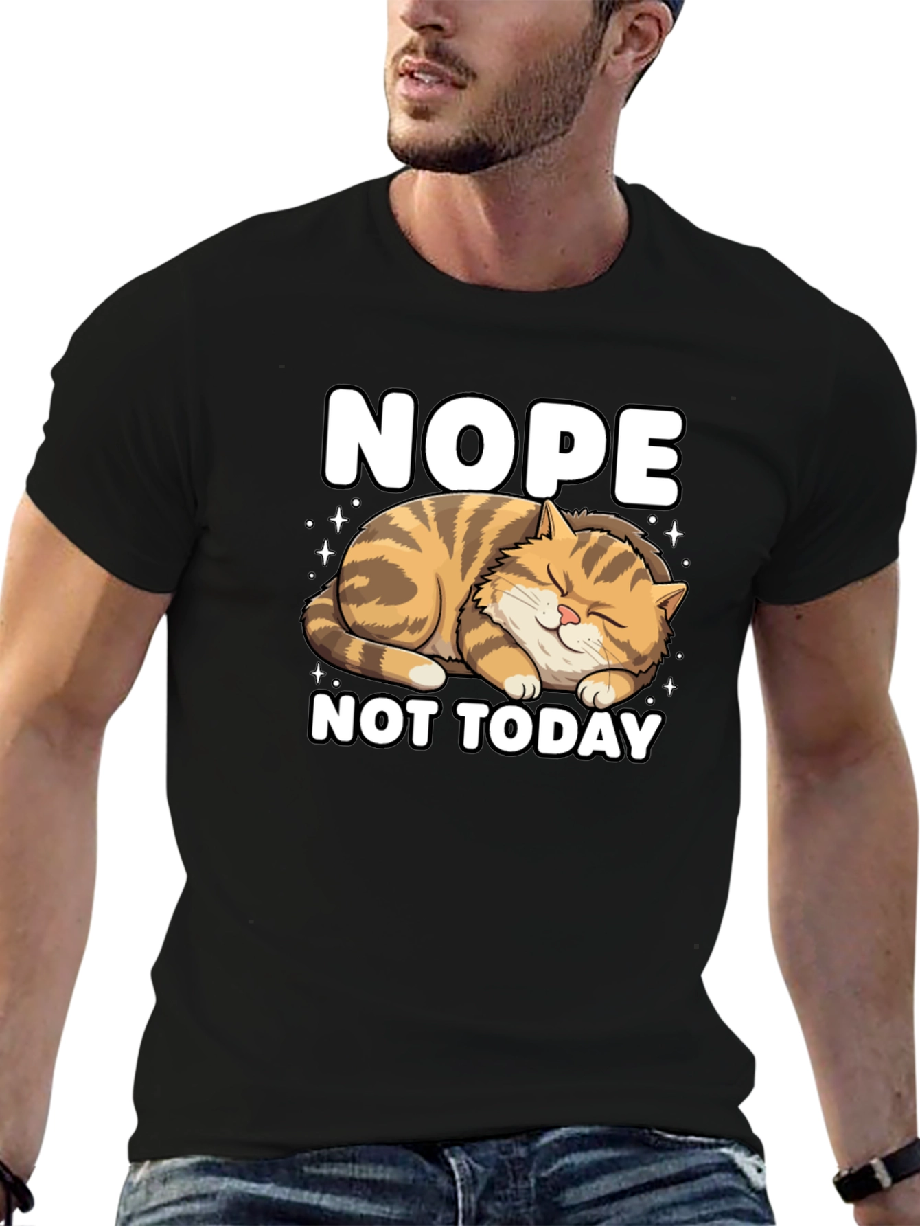 Nope Not Today Cat Graphic Tee