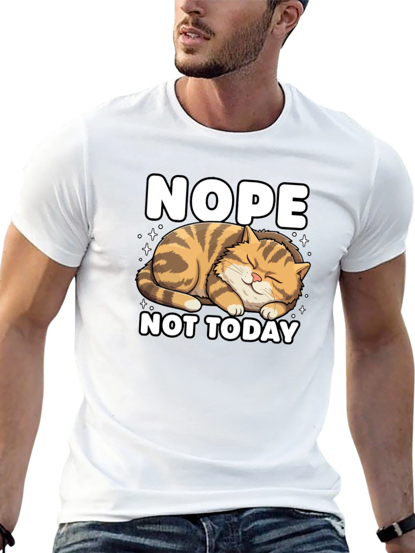 Nope Not Today Cat Graphic Tee