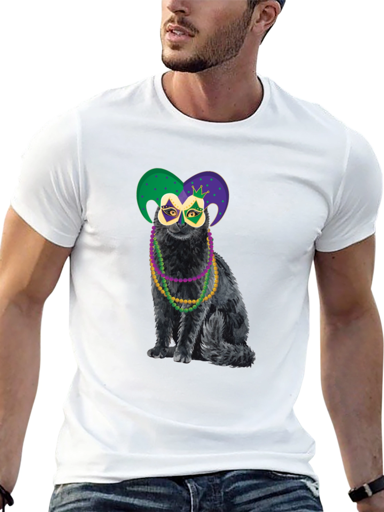 Mardi Gras Cat T-Shirt