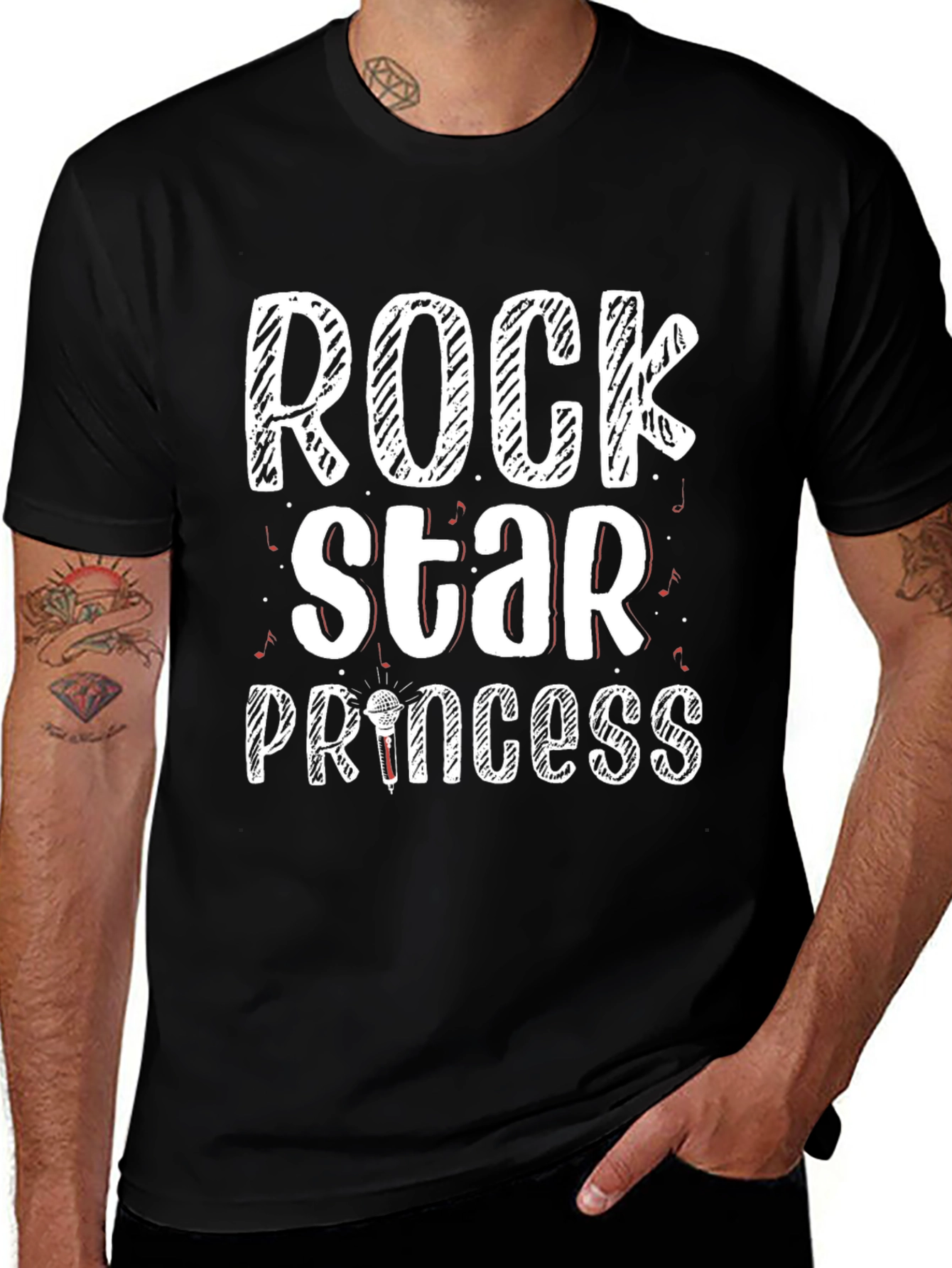 Rock Star Princess Black Graphic Tee