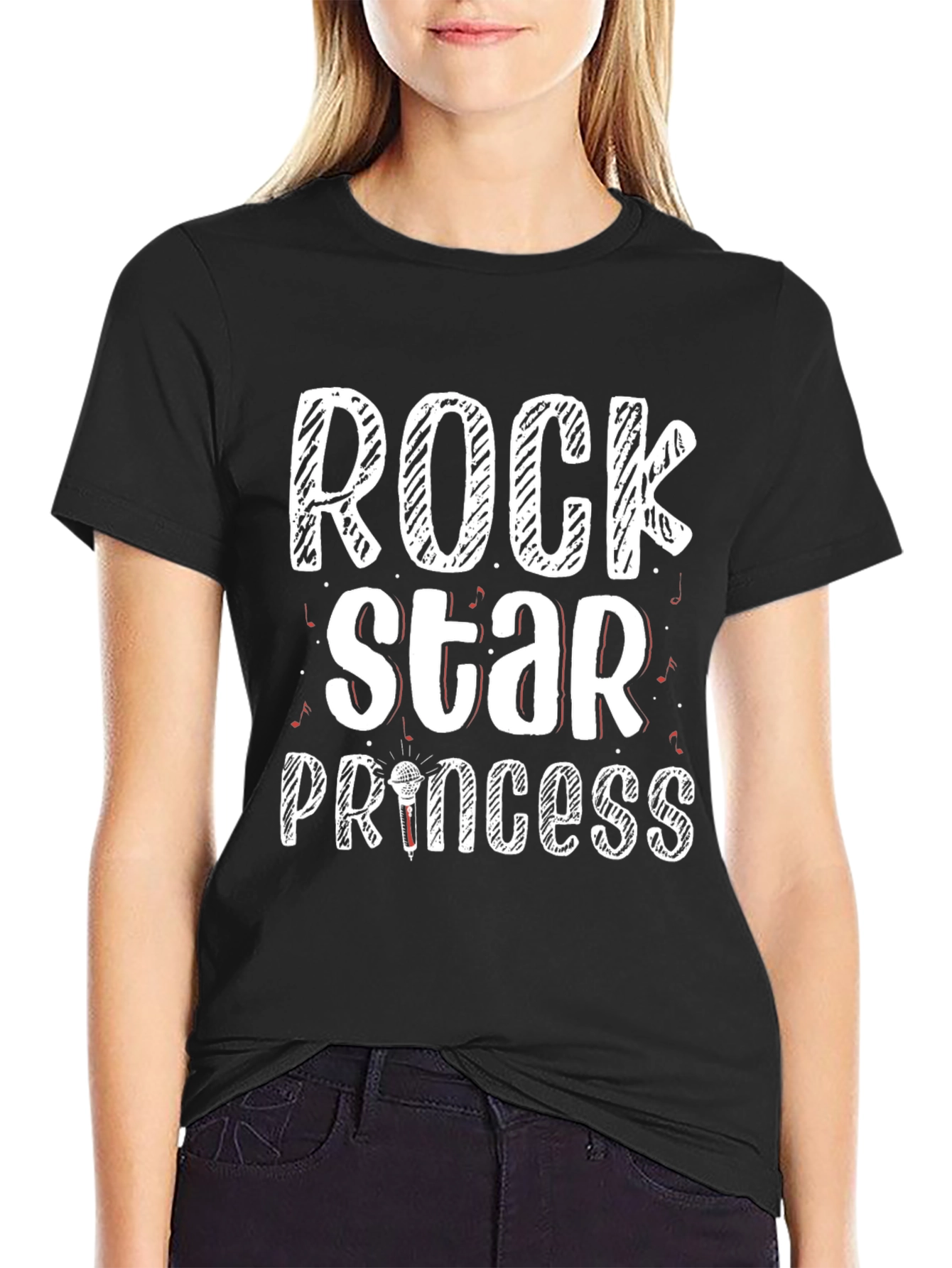 Rock Star Princess Black Graphic Tee