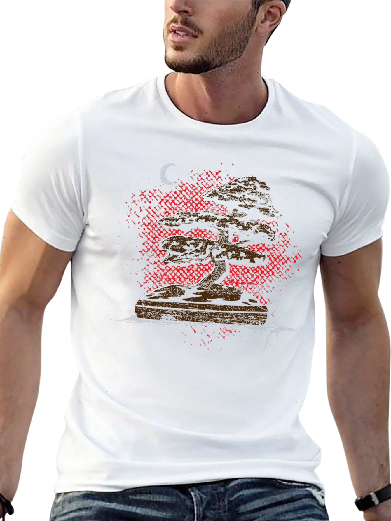Bonsai Tree Graphic Tee - Black Cotton T-Shirt