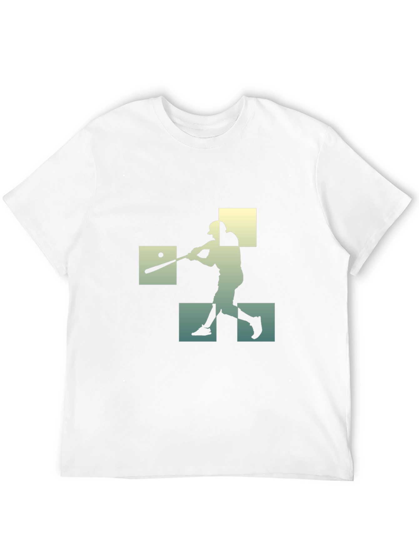 Baseball Player Silhouette Graphic Tee - Black Cotton Shirt