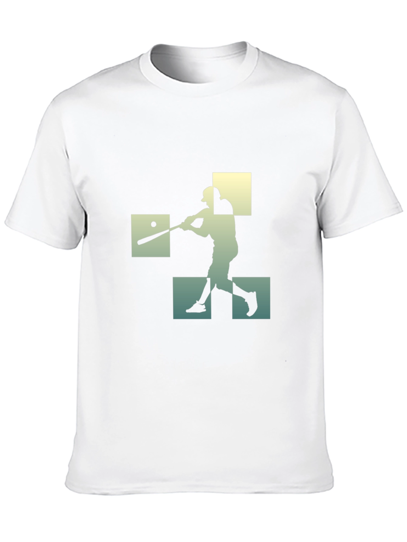 Baseball Player Silhouette Graphic Tee - Black Cotton Shirt