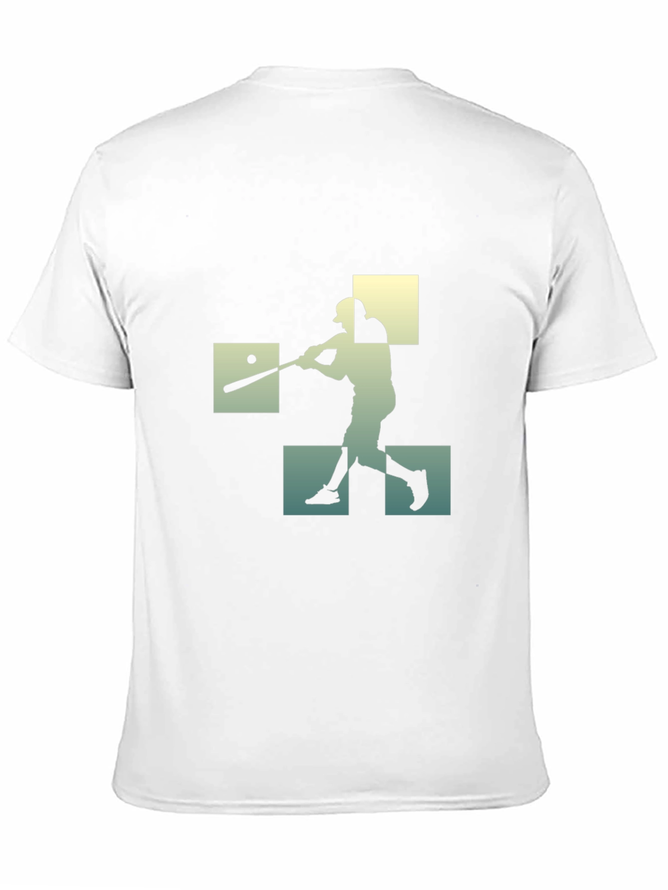 Baseball Player Silhouette Graphic Tee - Black Cotton Shirt