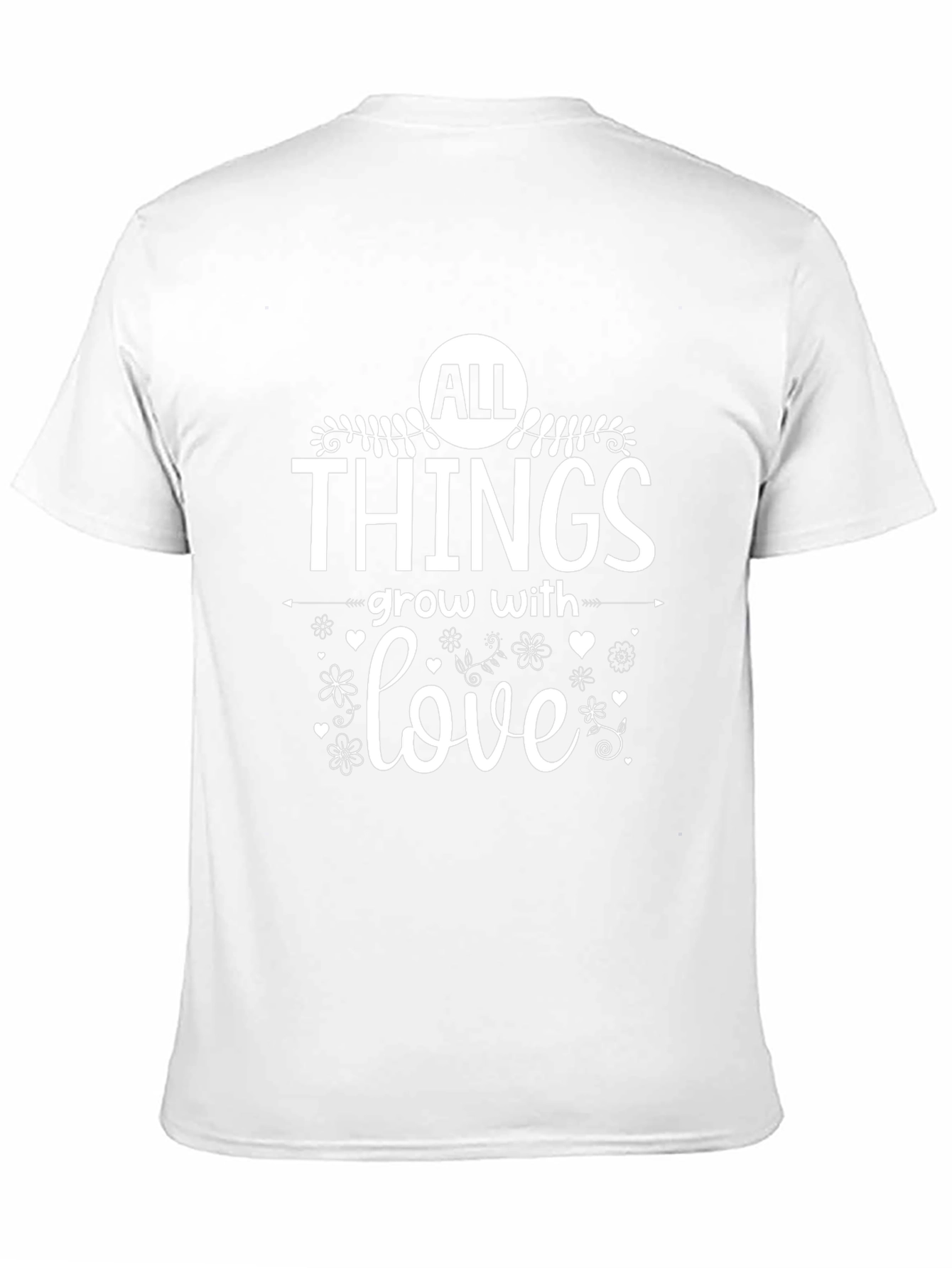 All Things Grow With Love Black Graphic T-Shirt