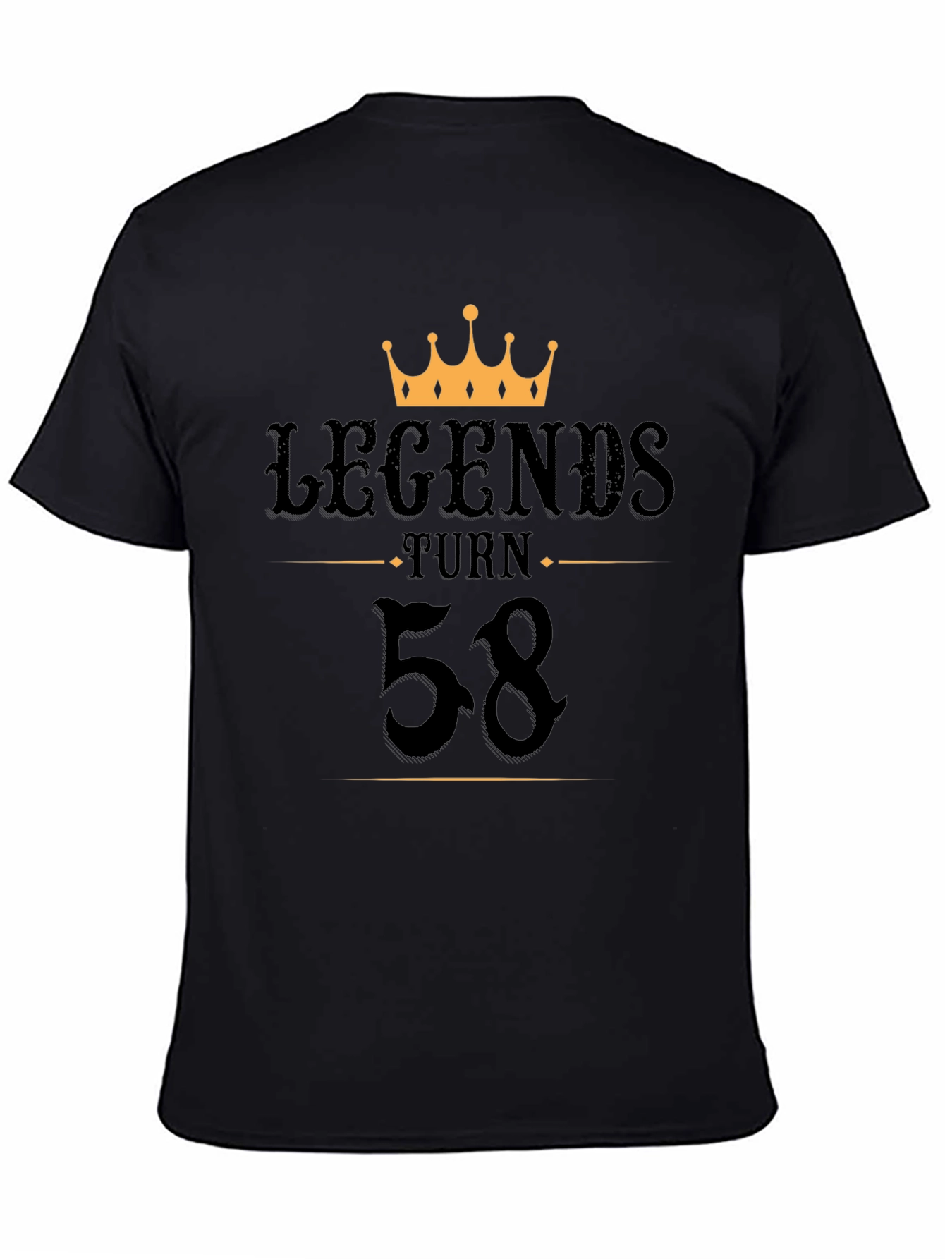 Legends Turn 58 Black T-Shirt