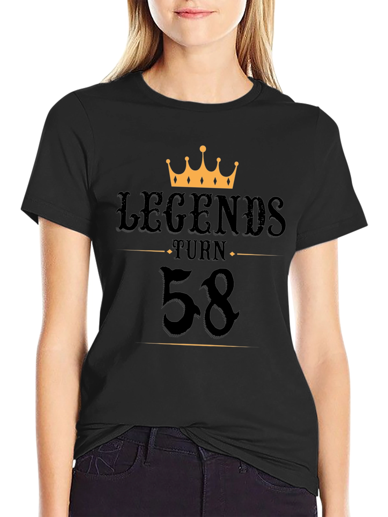 Legends Turn 58 Black T-Shirt