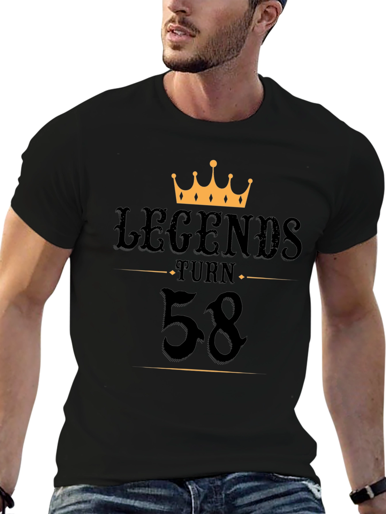 Legends Turn 58 Black T-Shirt