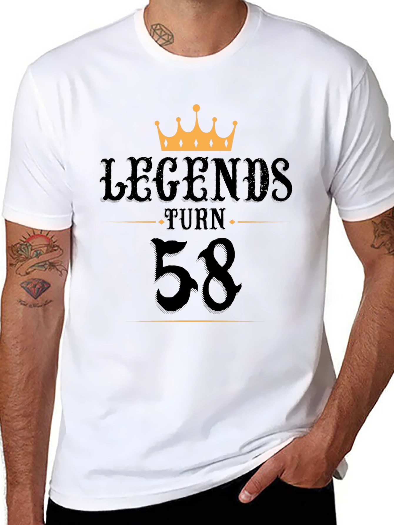 Legends Turn 58 Black T-Shirt
