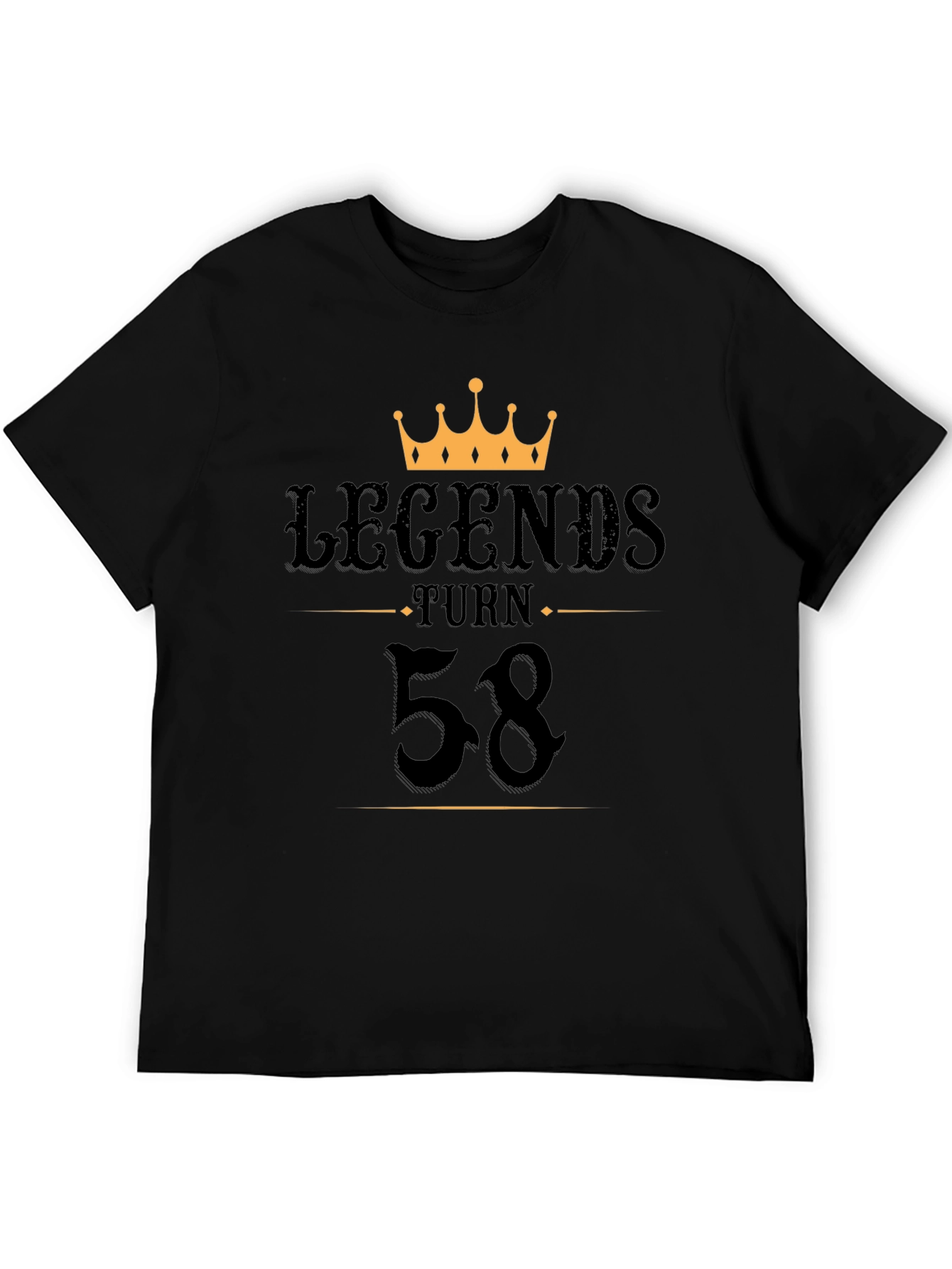 Legends Turn 58 Black T-Shirt