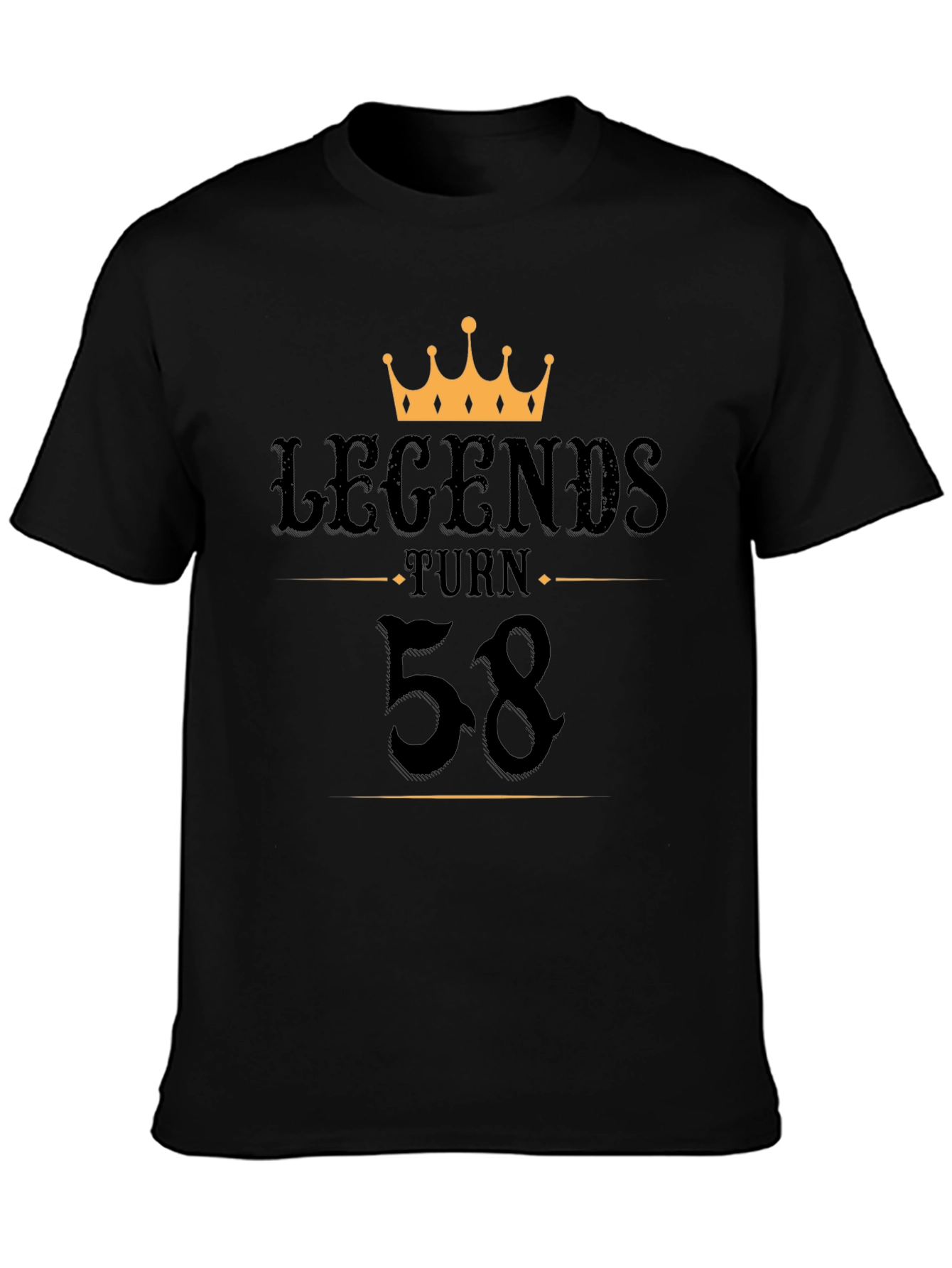 Legends Turn 58 Black T-Shirt