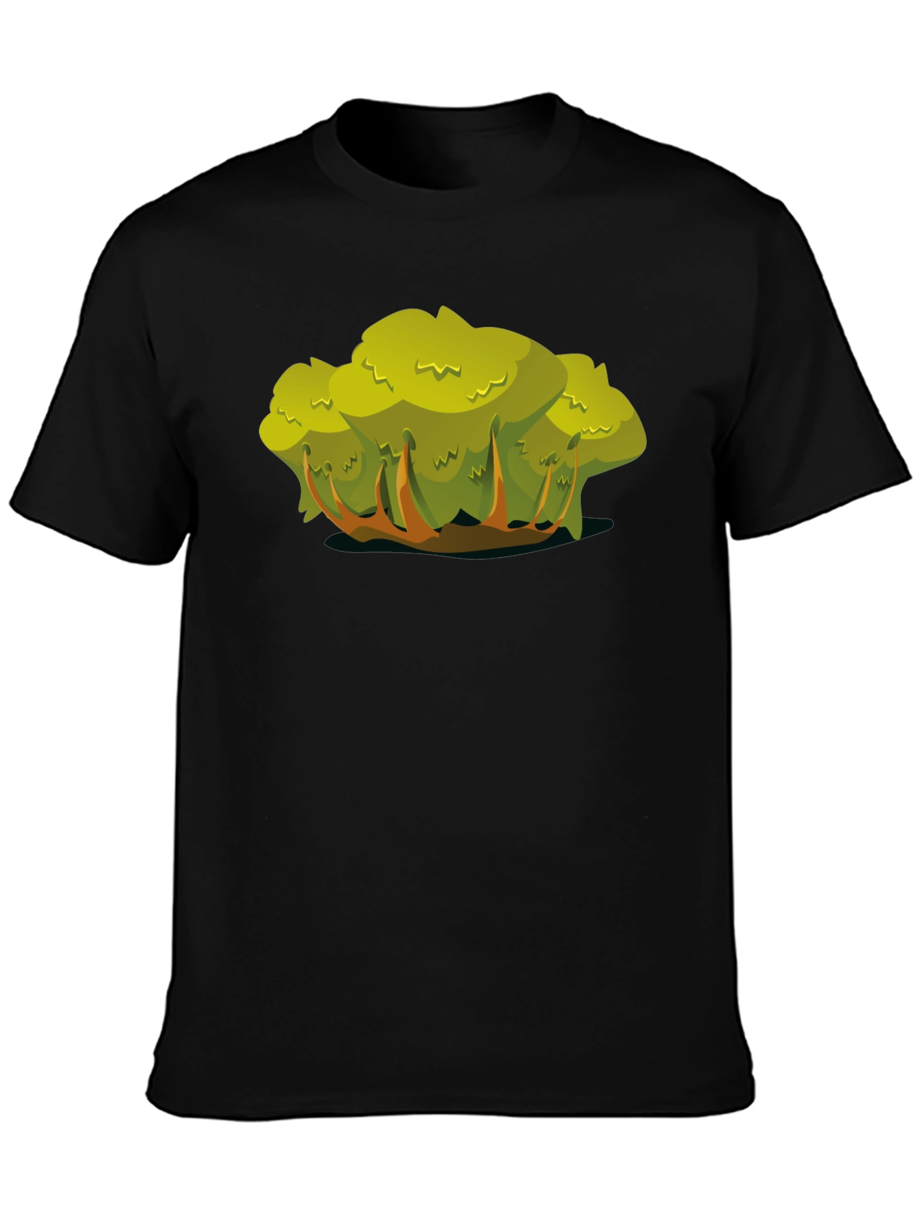 Cartoon Bush Black T-Shirt