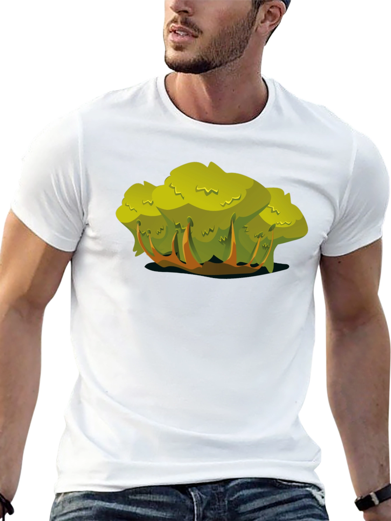 Cartoon Bush Black T-Shirt