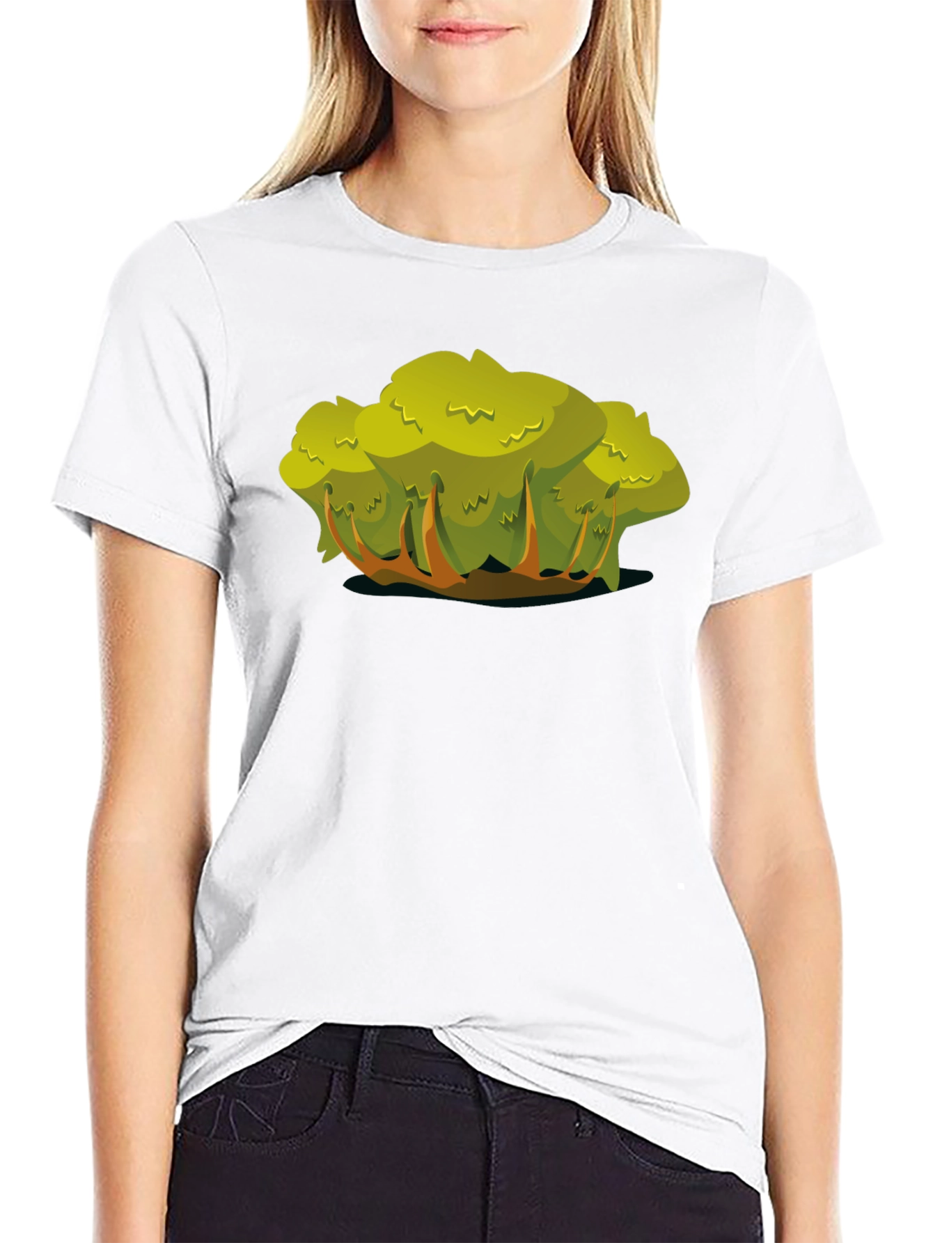 Cartoon Bush Black T-Shirt