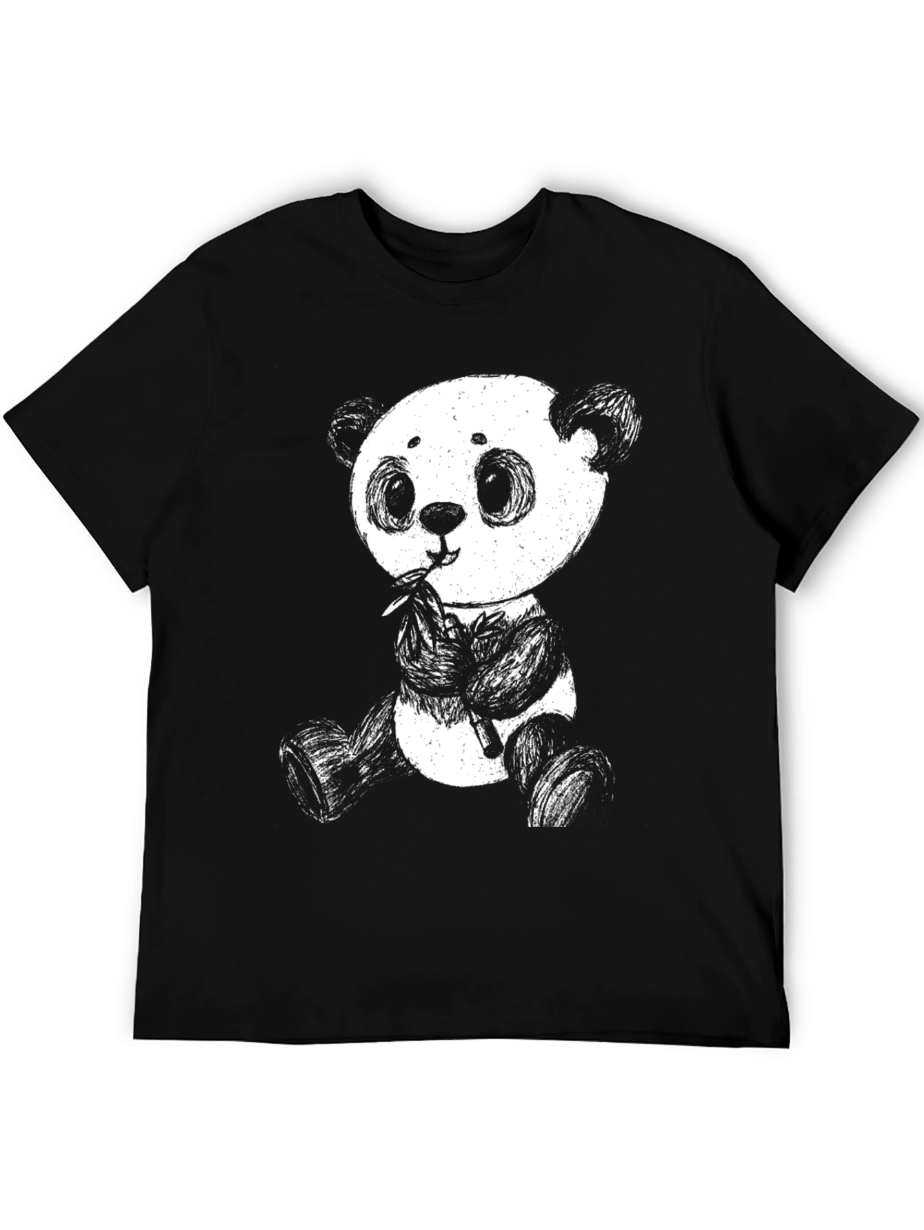 Panda Graphic Tee - Black Cotton Blend Shirt