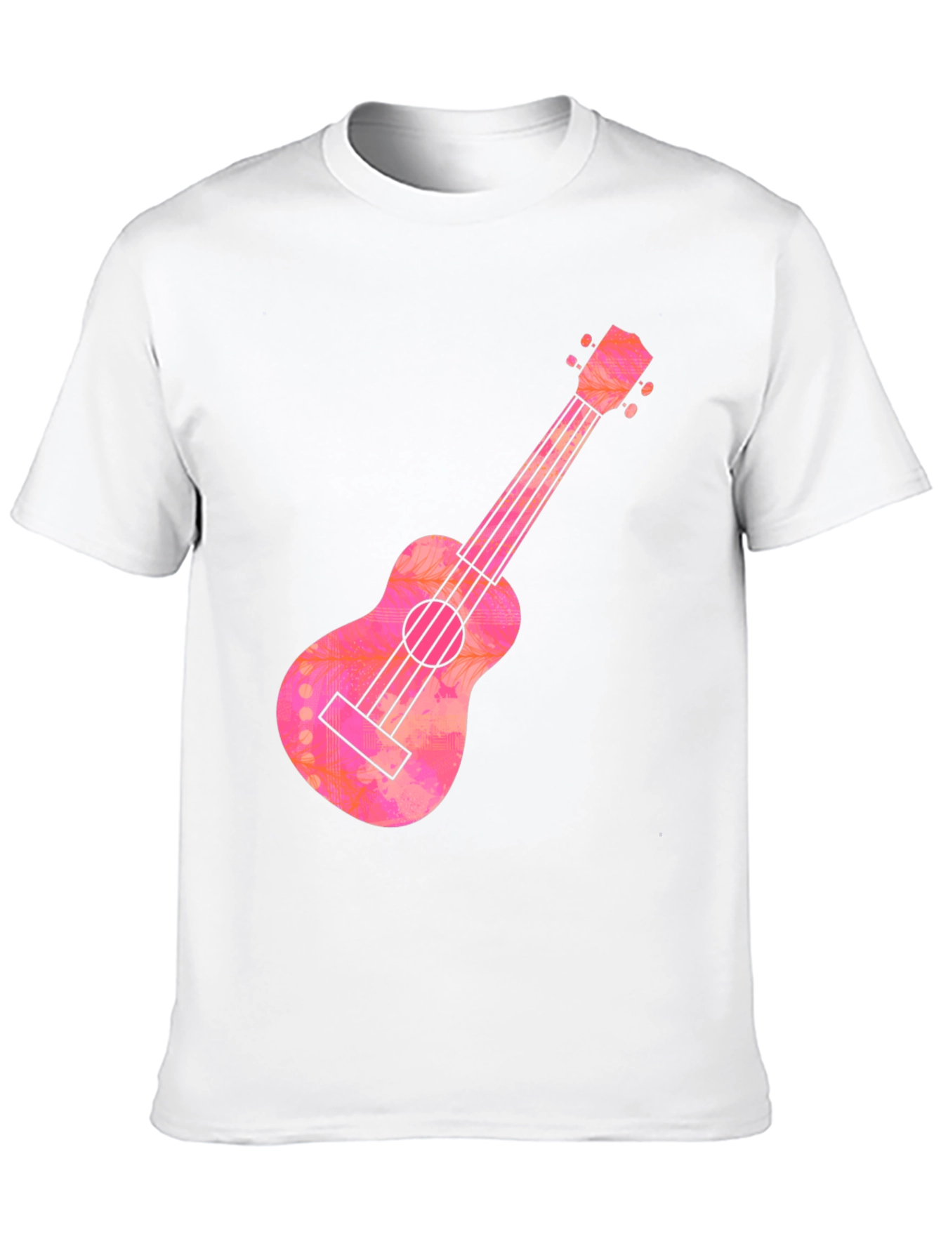 Ukulele Graphic Tee - Casual Black T-Shirt