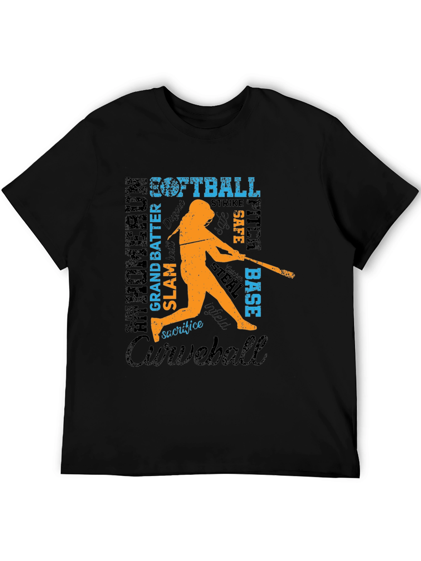 Softball Word Art Graphic T-Shirt