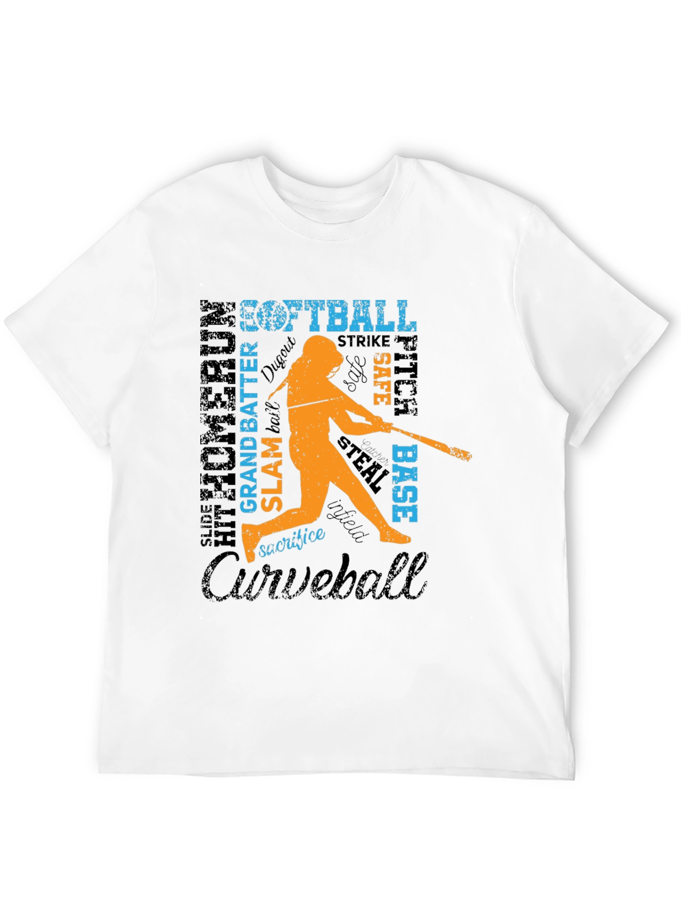 Softball Word Art Graphic T-Shirt