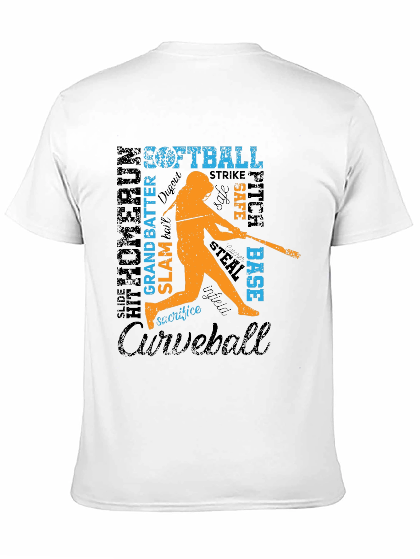 Softball Word Art Graphic T-Shirt