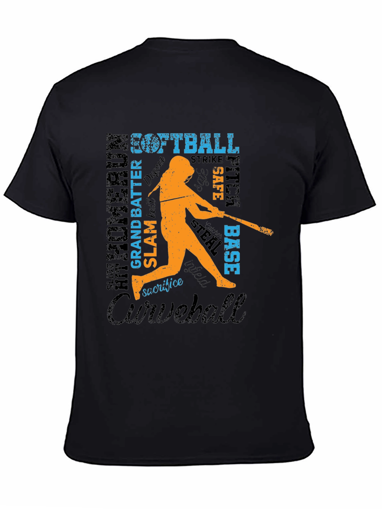 Softball Word Art Graphic T-Shirt