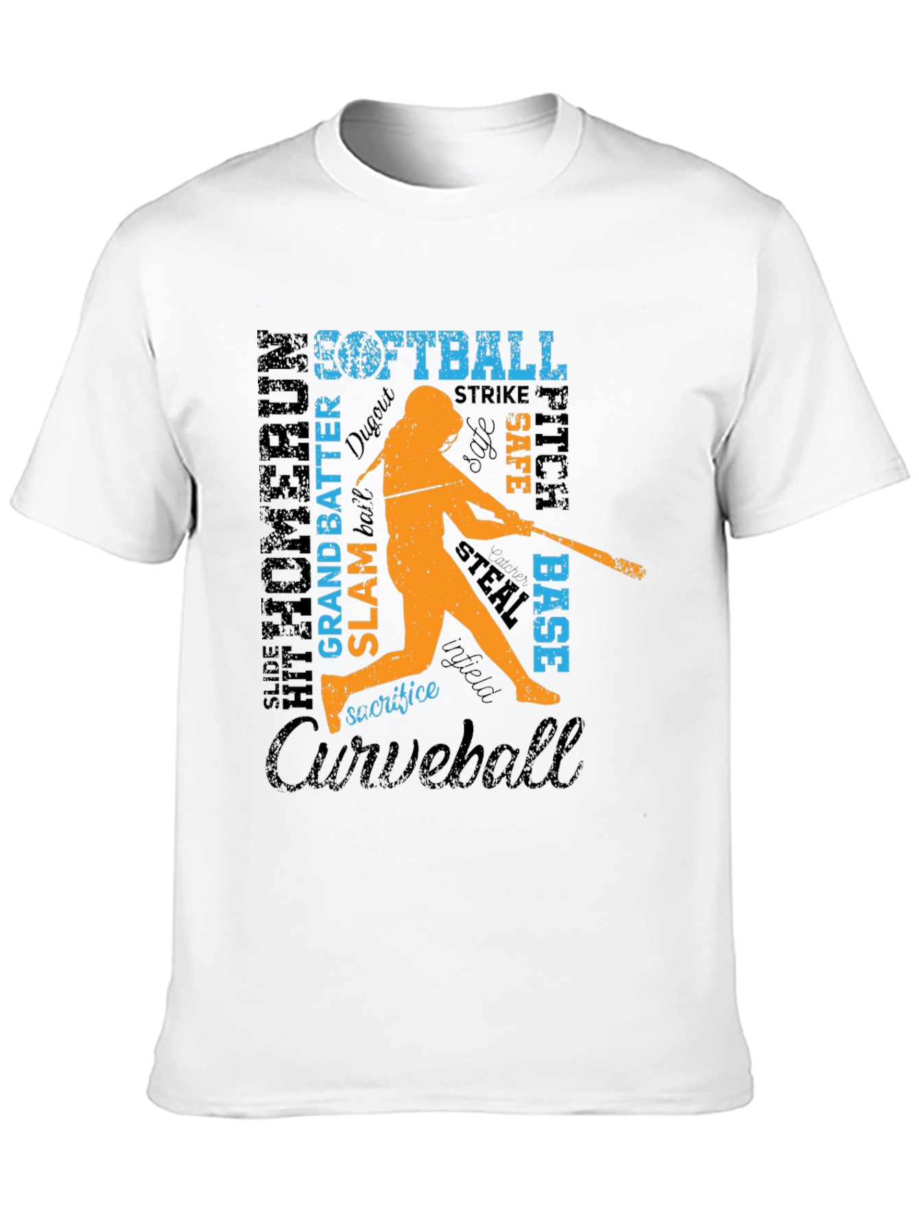 Softball Word Art Graphic T-Shirt