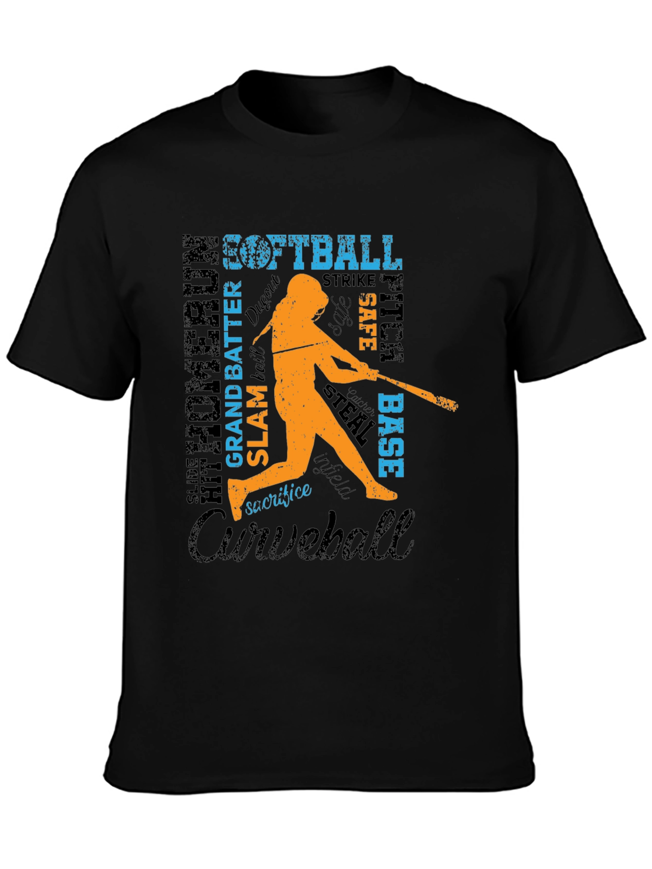 Softball Word Art Graphic T-Shirt