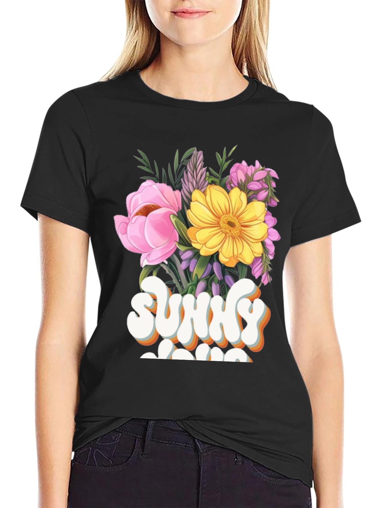 Sunny Mama Floral Graphic T-Shirt