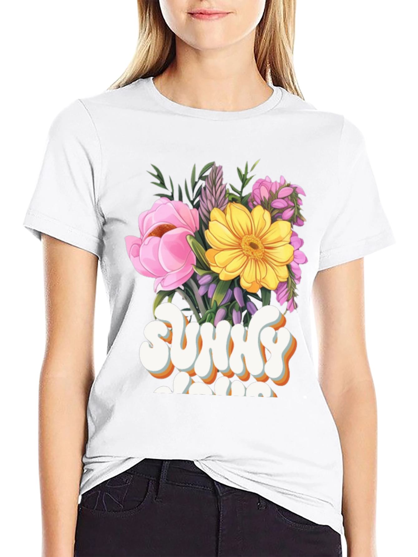 Sunny Mama Floral Graphic T-Shirt