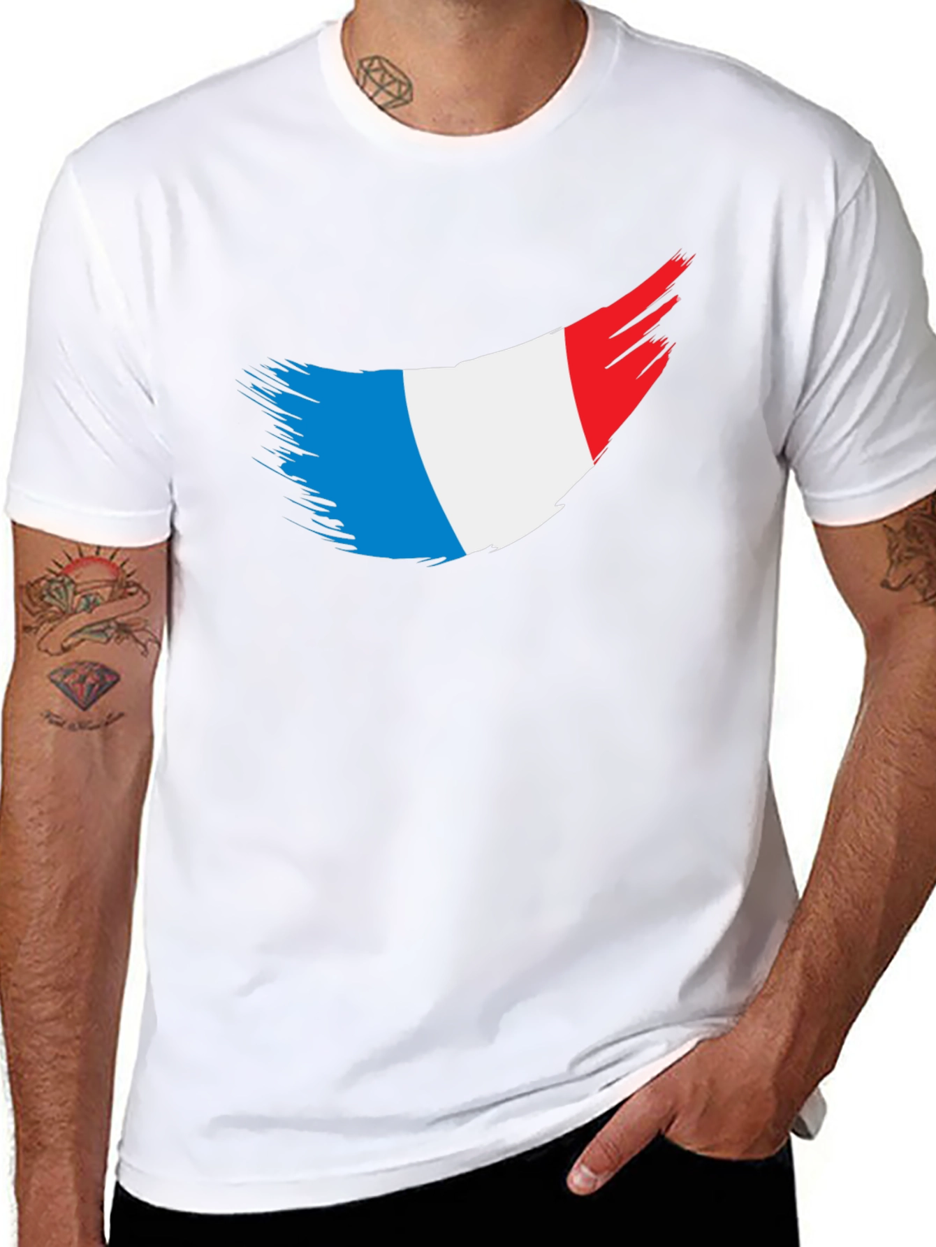 French Flag T-Shirt - Black Tee