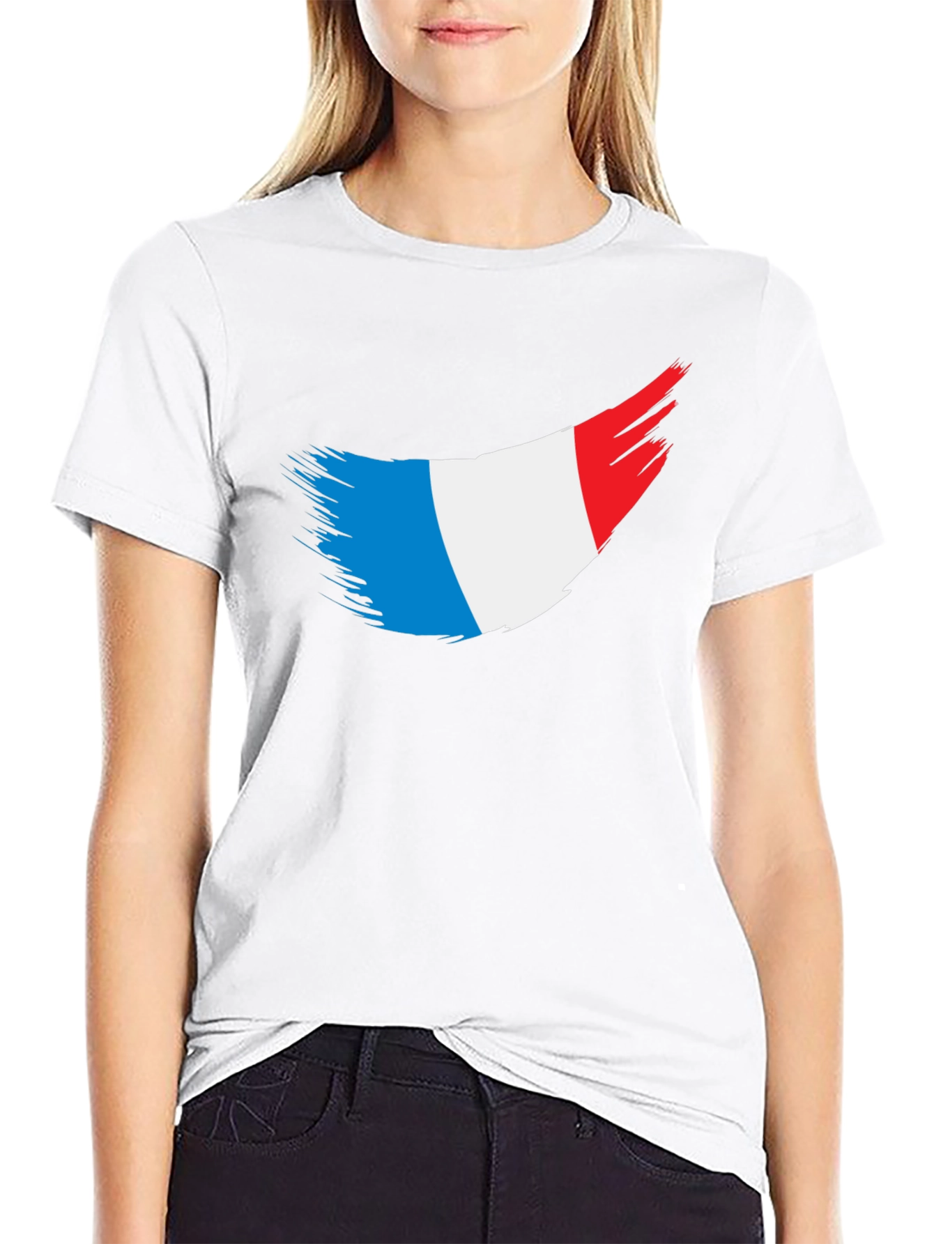 French Flag T-Shirt - Black Tee