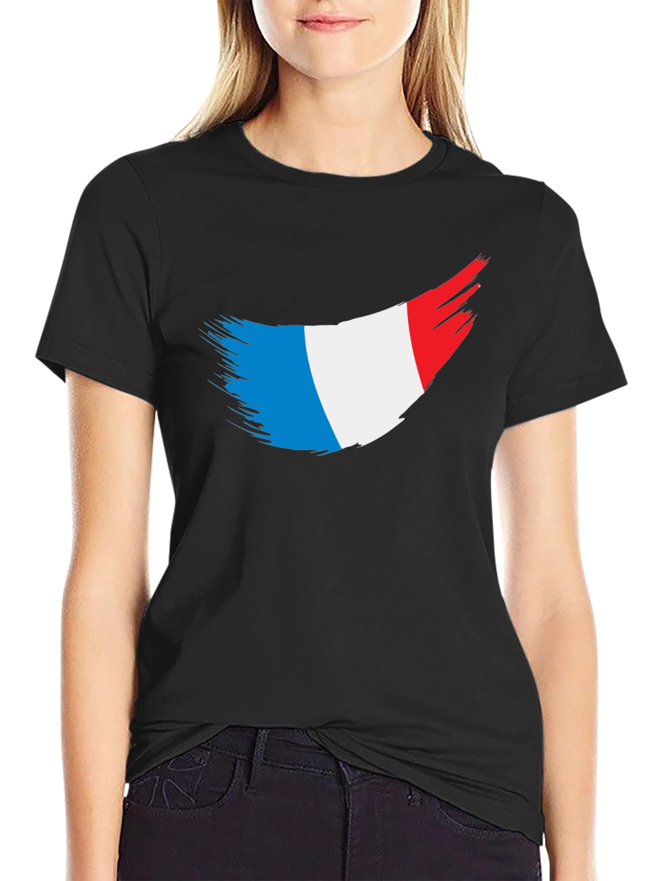 French Flag T-Shirt - Black Tee