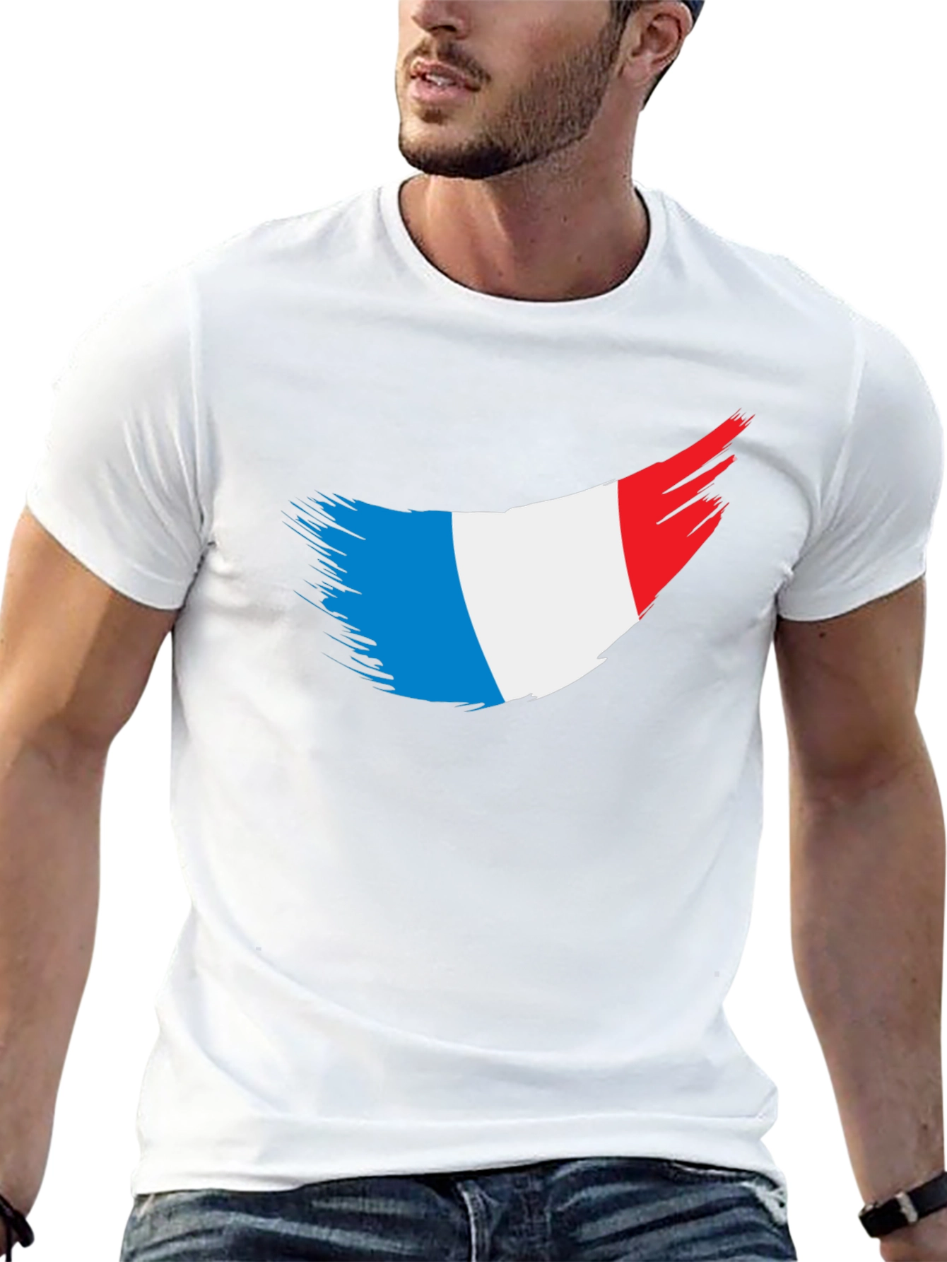 French Flag T-Shirt - Black Tee