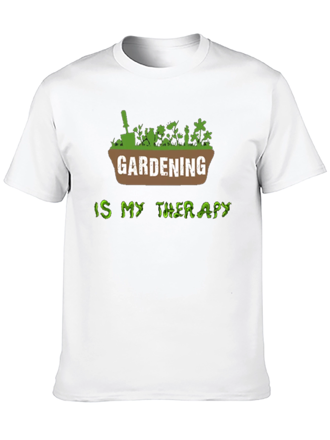 Gardening Is My Therapy T-Shirt - Black Cotton Tee