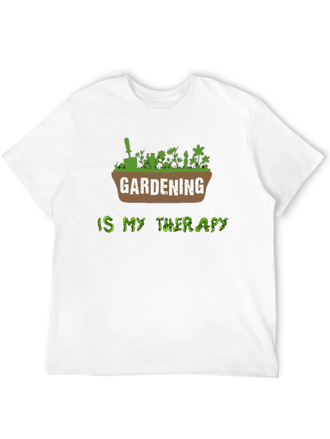 Gardening Is My Therapy T-Shirt - Black Cotton Tee