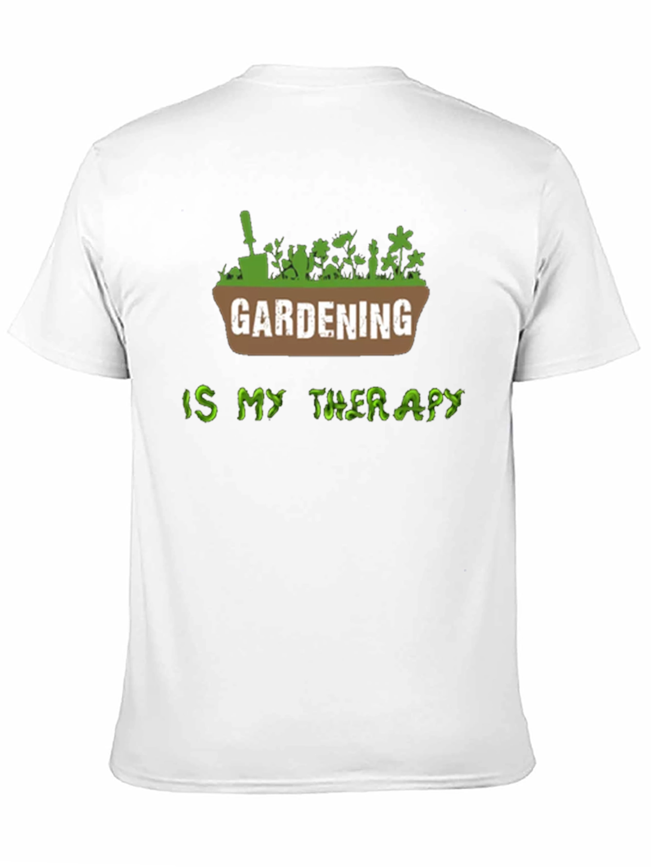 Gardening Is My Therapy T-Shirt - Black Cotton Tee