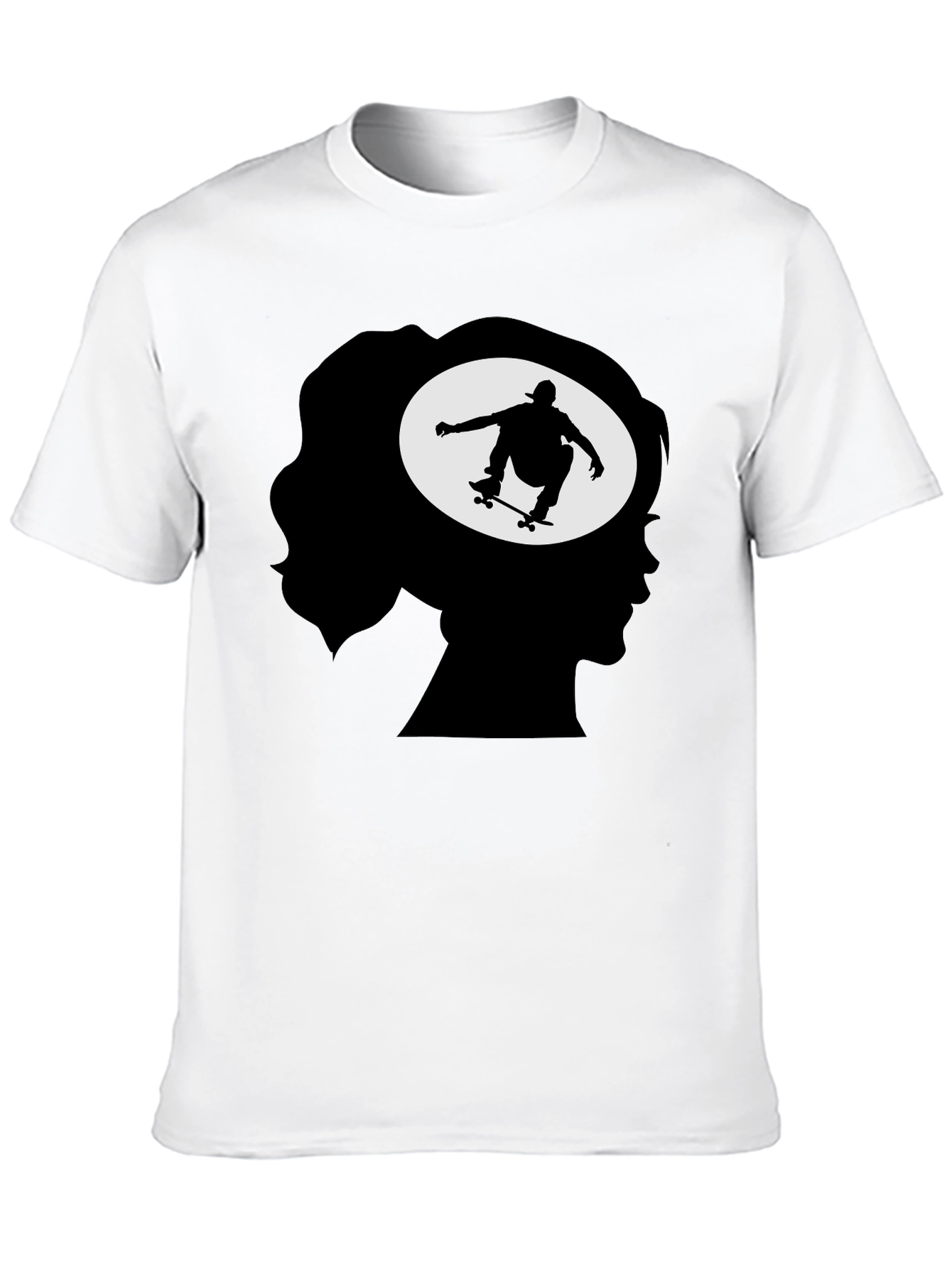 Skateboarder Silhouette Graphic Tee - Cool Trendy Design