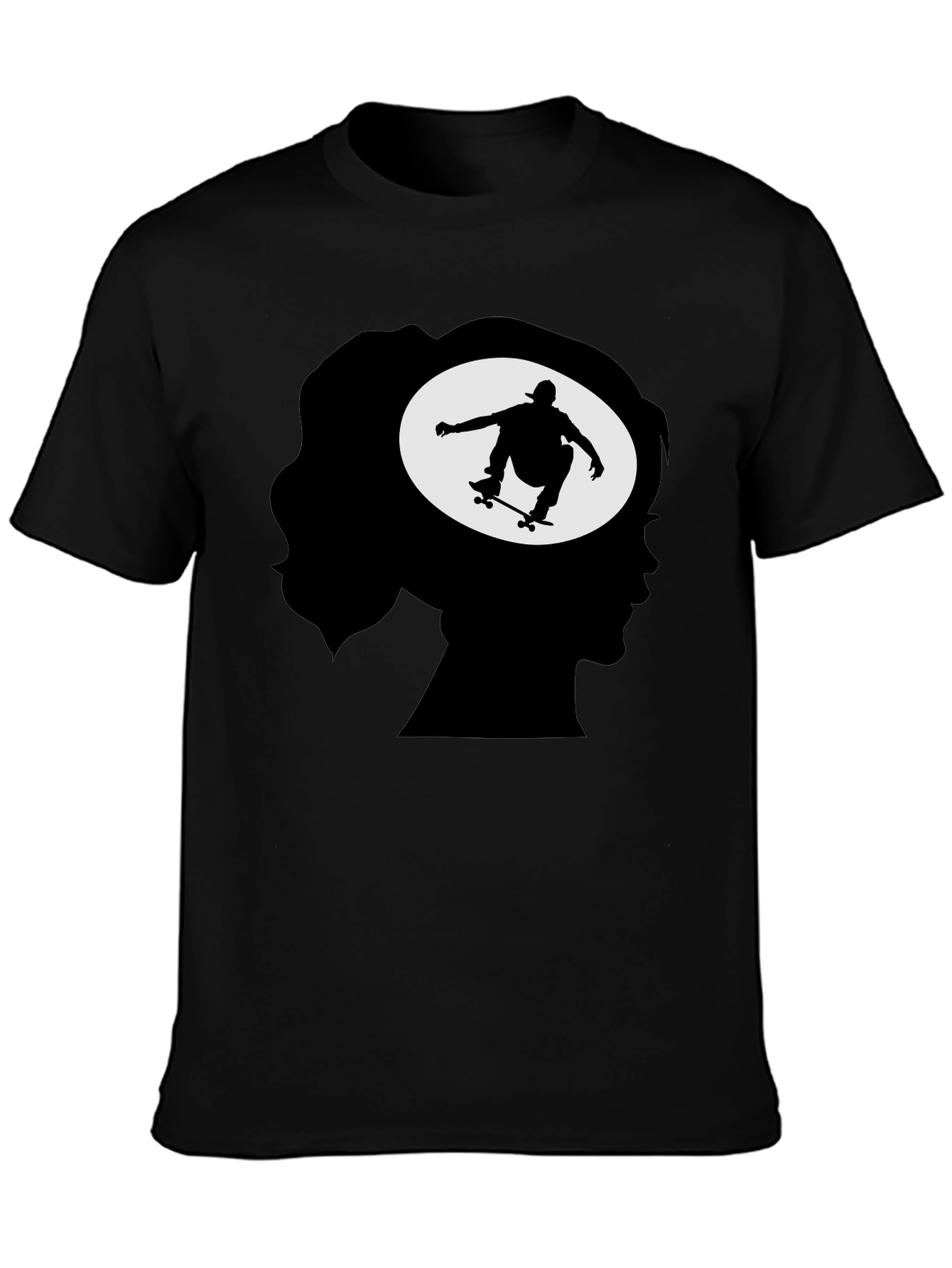 Skateboarder Silhouette Graphic Tee - Cool Trendy Design