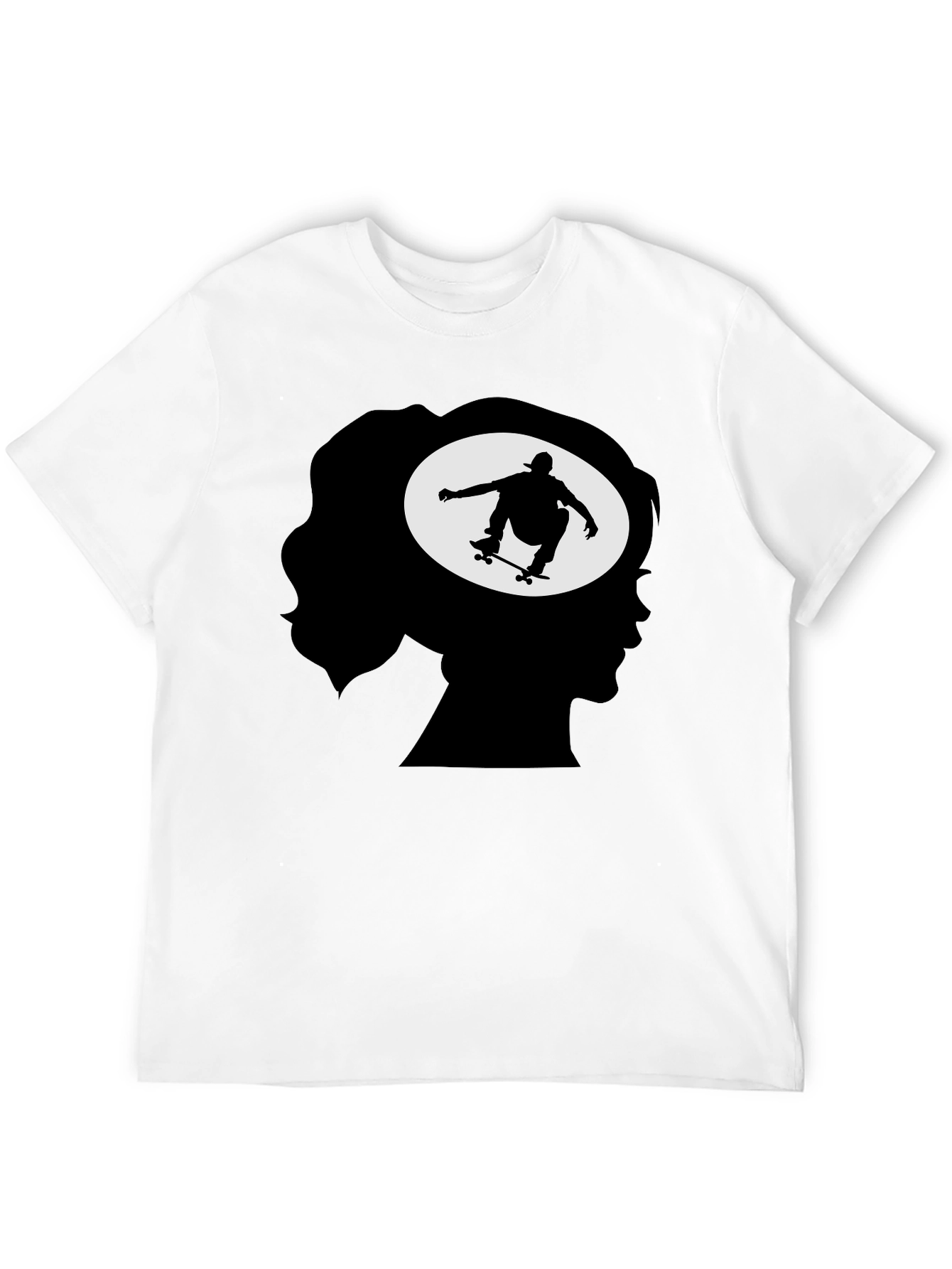 Skateboarder Silhouette Graphic Tee - Cool Trendy Design