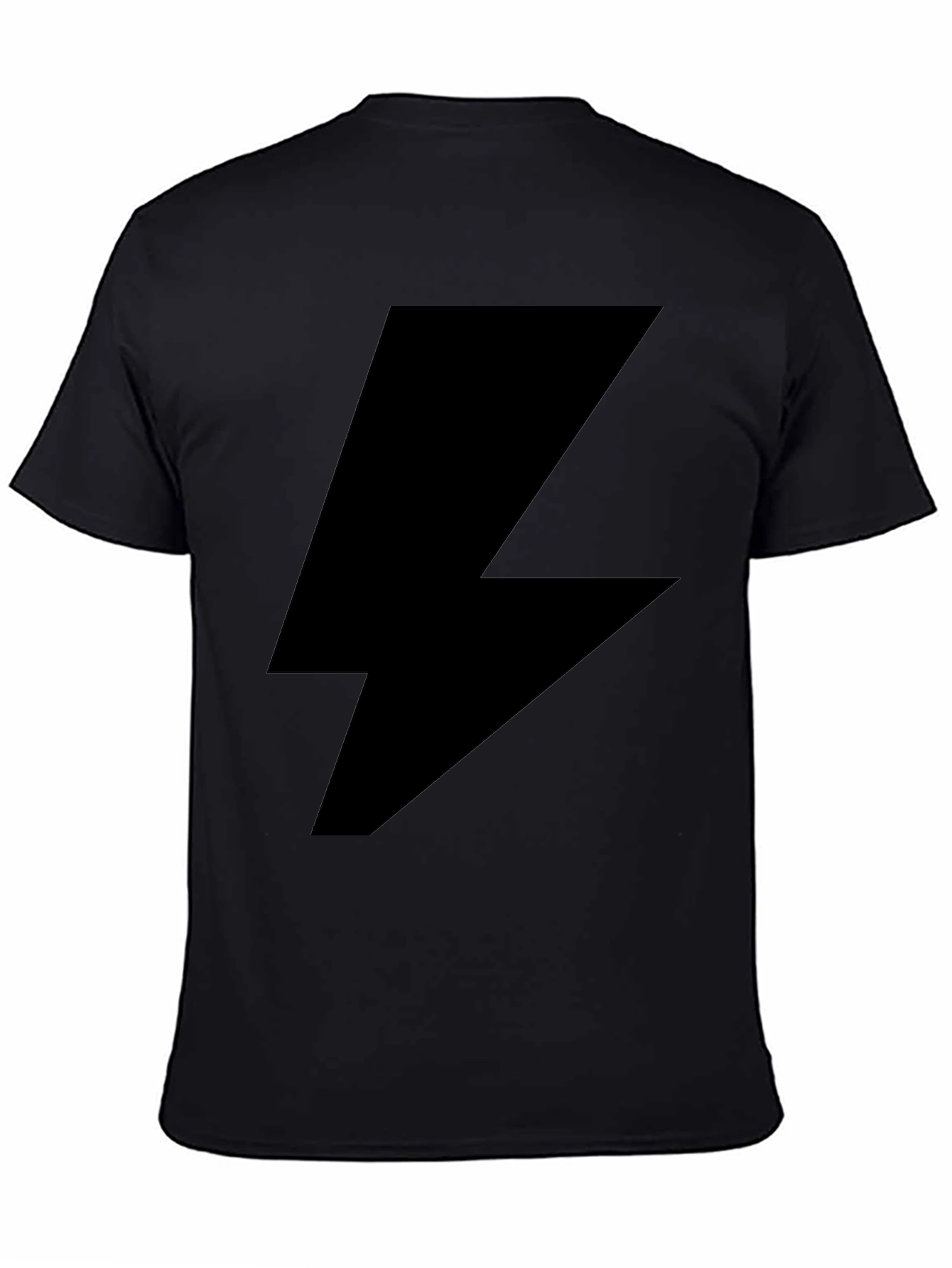 Lightning Bolt Graphic Tee - Black Cotton T-Shirt