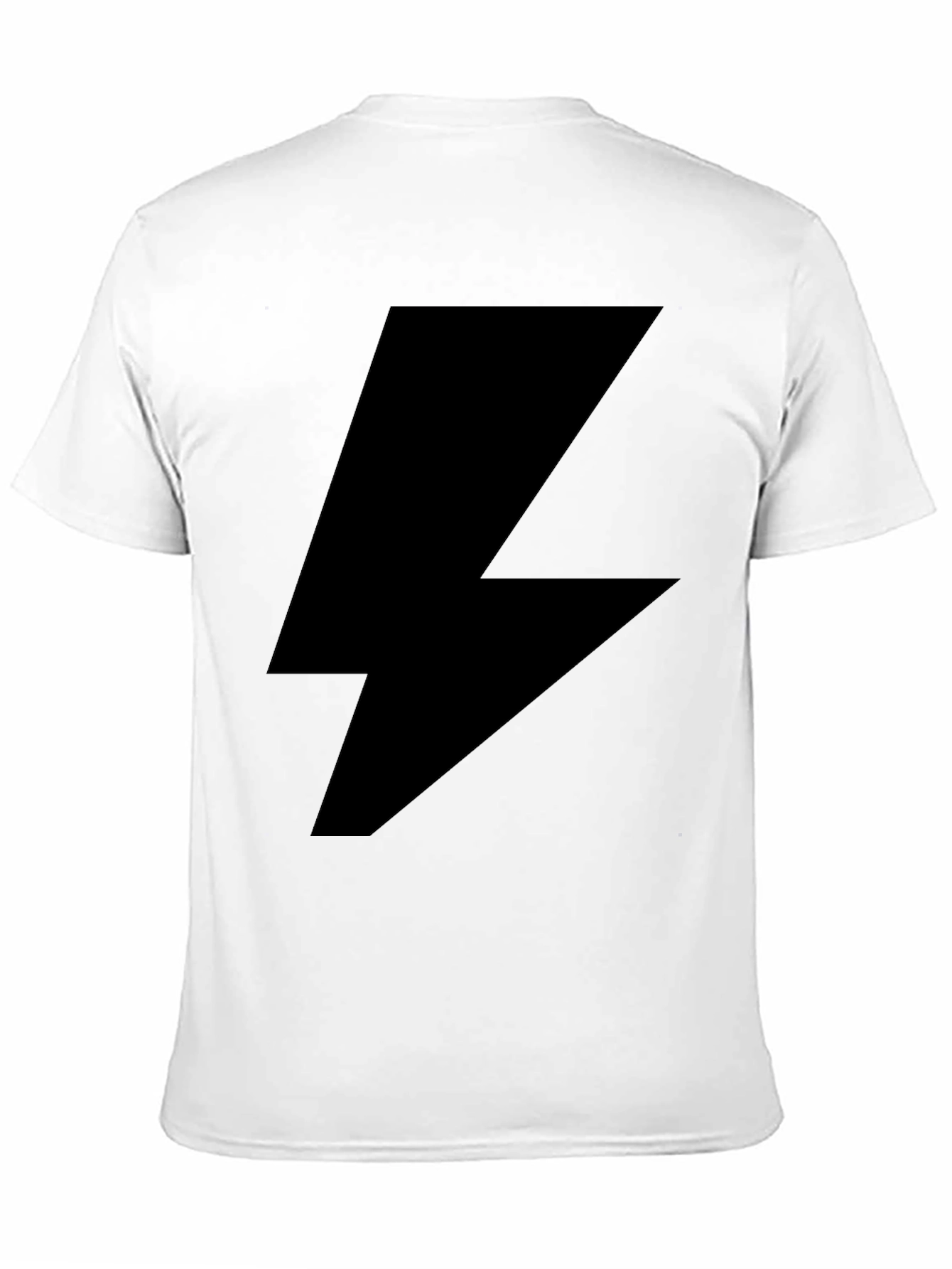 Lightning Bolt Graphic Tee - Black Cotton T-Shirt