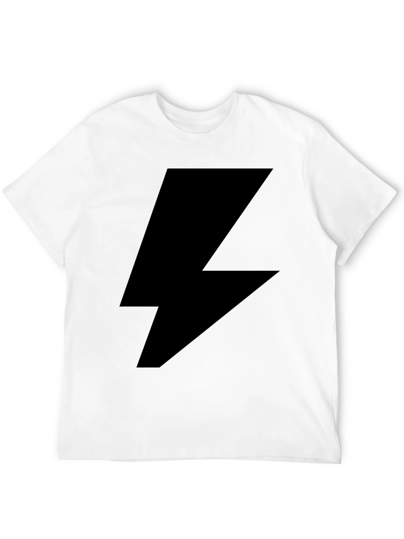 Lightning Bolt Graphic Tee - Black Cotton T-Shirt