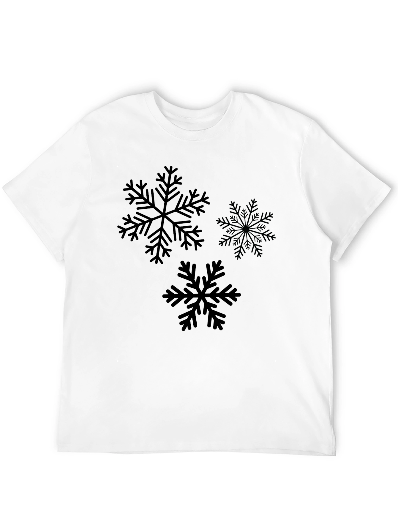 Snowflake Graphic Print Black T-Shirt