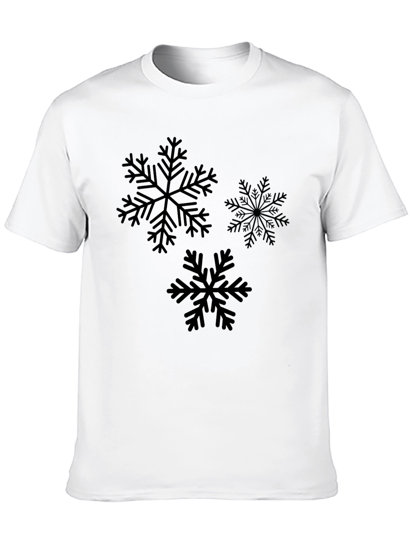 Snowflake Graphic Print Black T-Shirt