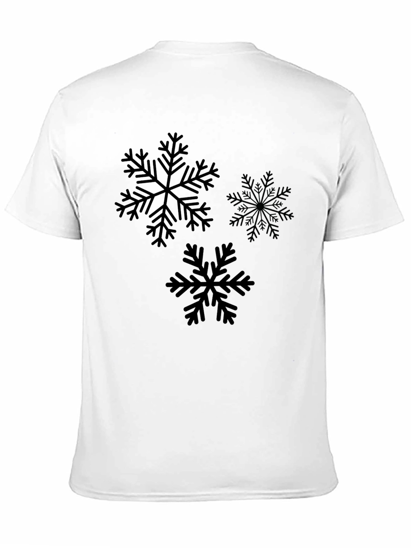 Snowflake Graphic Print Black T-Shirt