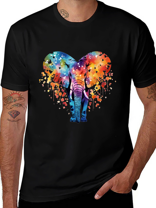Elephant Heart Graphic Tee - Stylish Mens T-Shirt