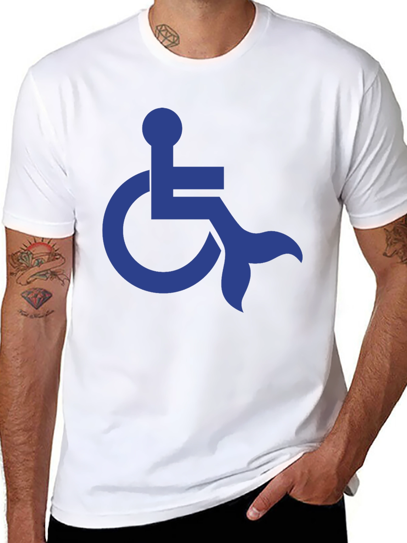 Mermaid Wheelchair Symbol Graphic T-Shirt