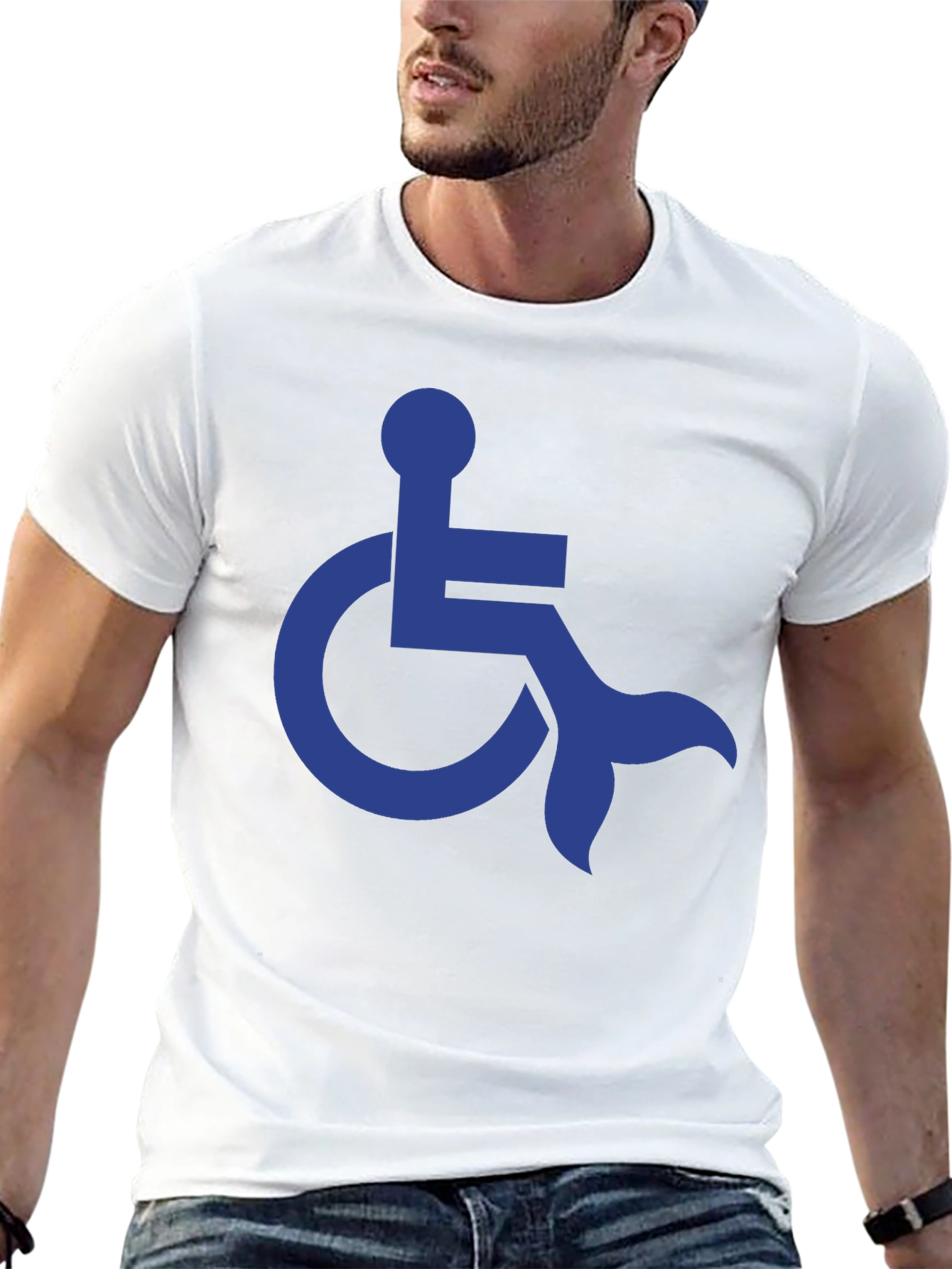 Mermaid Wheelchair Symbol Graphic T-Shirt