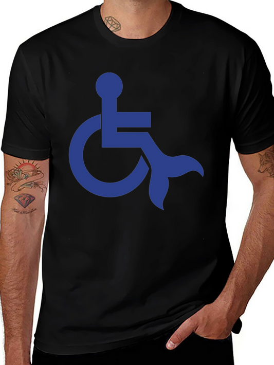 Mermaid Wheelchair Symbol Graphic T-Shirt