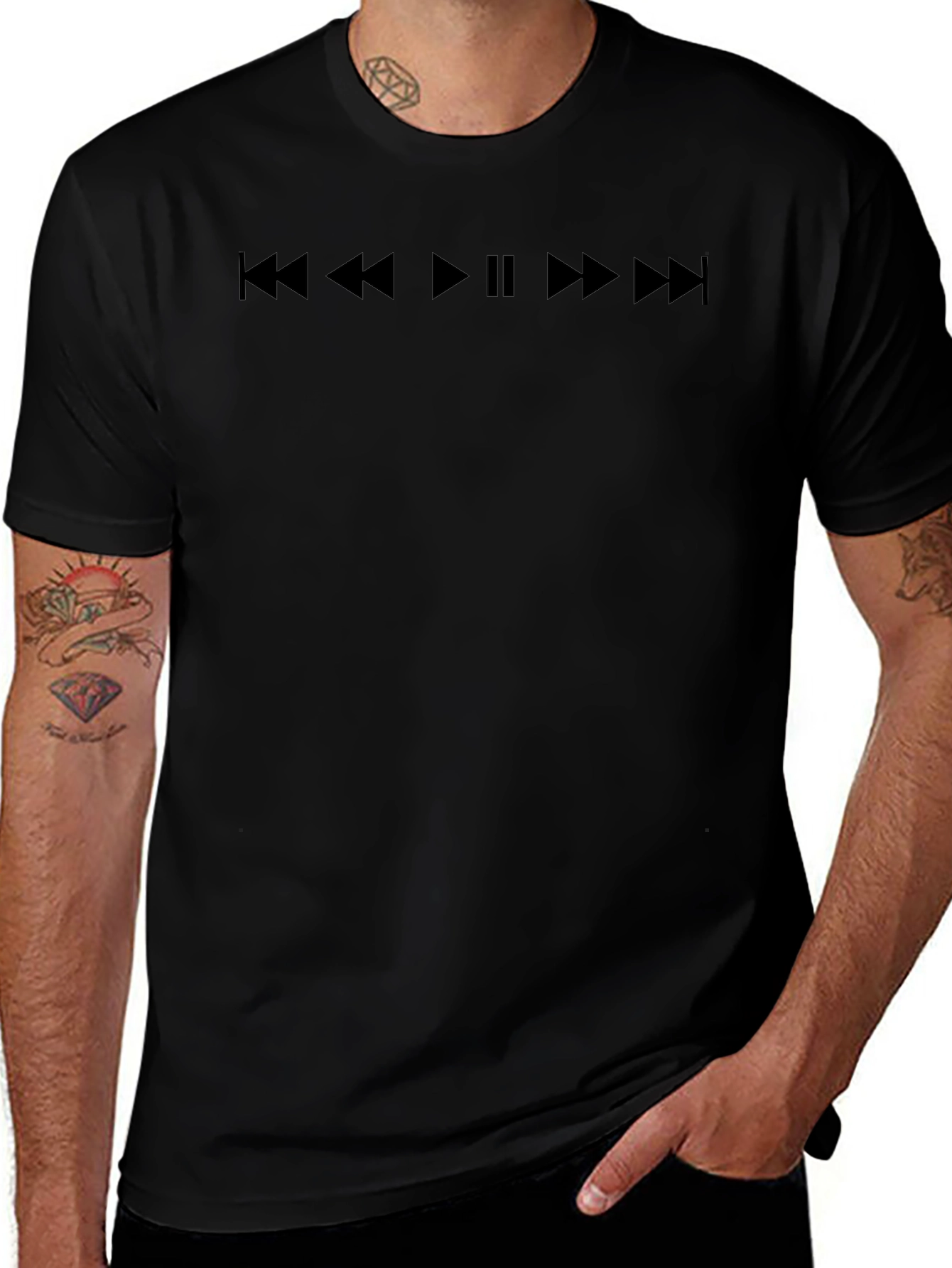 Music Control T-Shirt - Black Cotton Tee